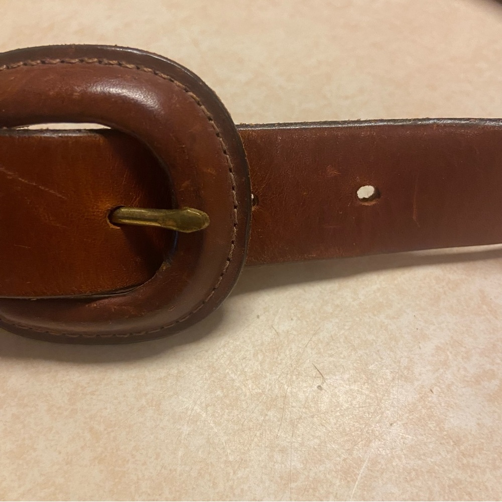 Vintage Gap Belt Womens 31”-34” USA Made Brown Leather Retro 80s 90s Classic - Picture 3 of 12